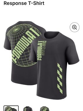 Formula 1 Men's Short-Sleeve Graphic Tee in Black with Neon Green Print